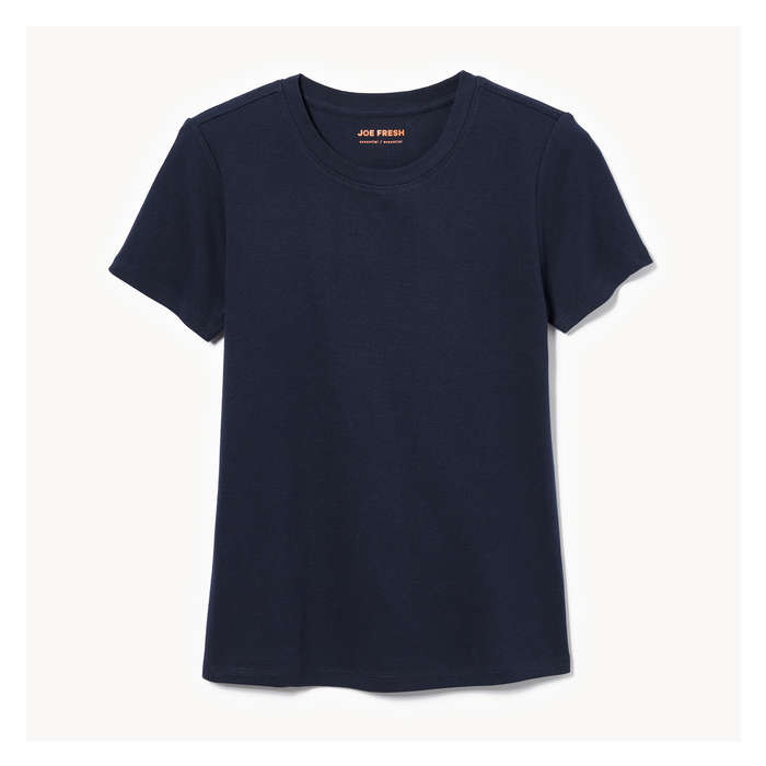 Women's Organic Cotton Crew Neck T-Shirt - Jf Midnight Blue